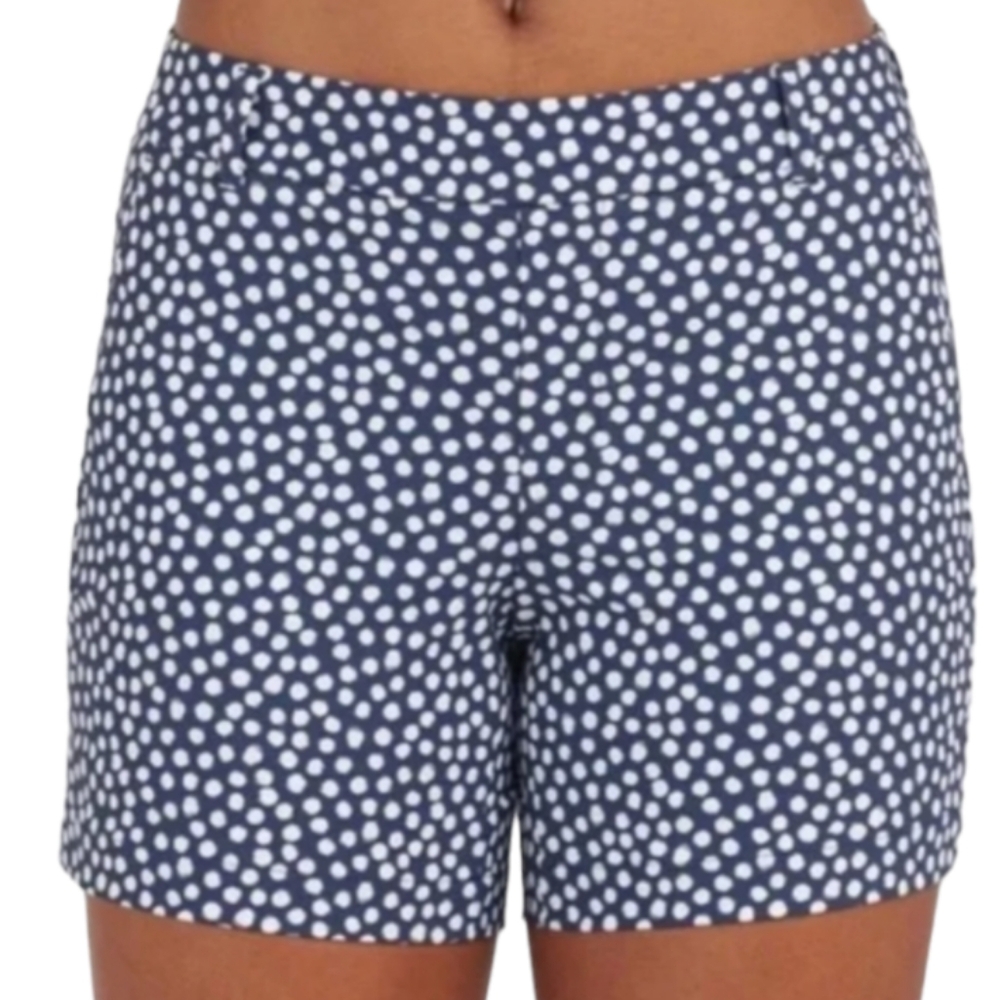 SPANX Women's Navy Polka Dot Sunshine‎ 4” Shorts Size Medium Style 50212R